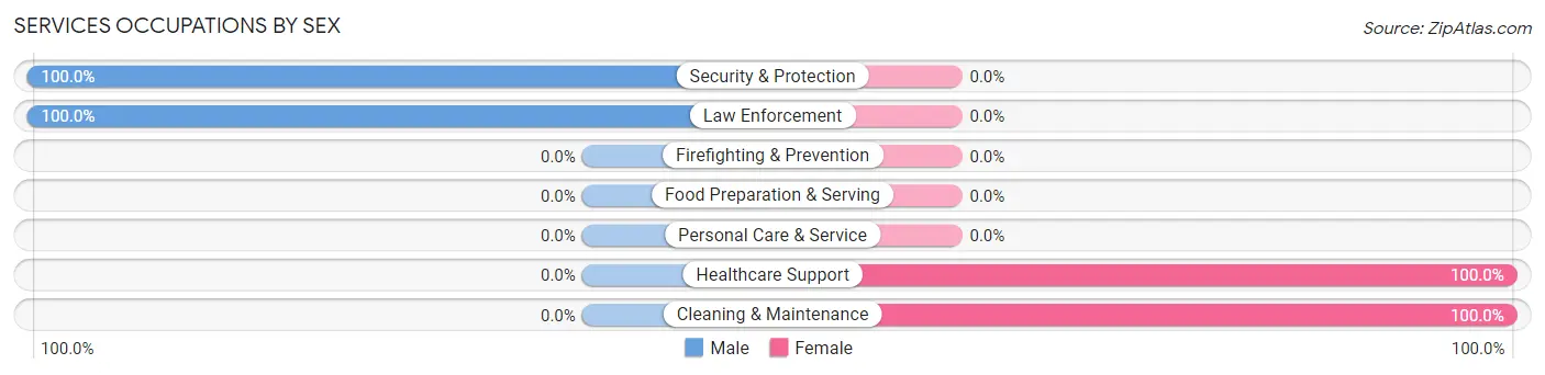 Services Occupations by Sex in Baidland
