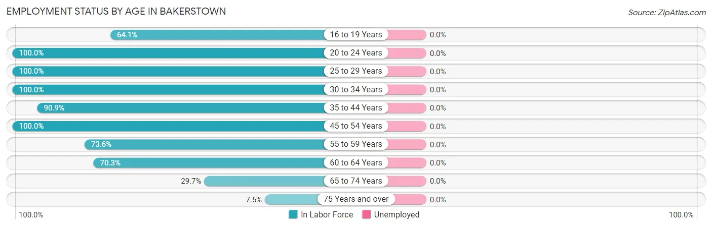 Employment Status by Age in Bakerstown