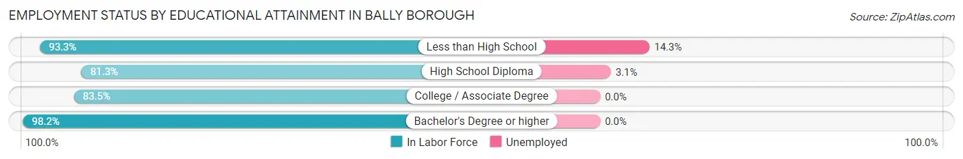 Employment Status by Educational Attainment in Bally borough