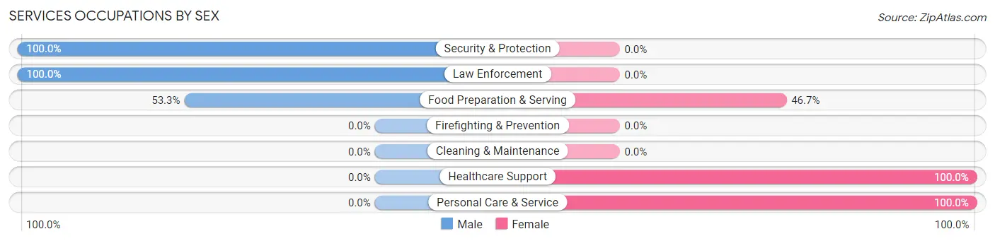Services Occupations by Sex in Belleville