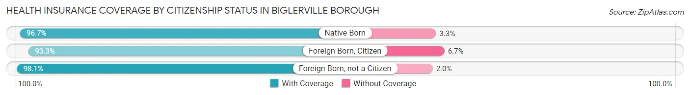 Health Insurance Coverage by Citizenship Status in Biglerville borough