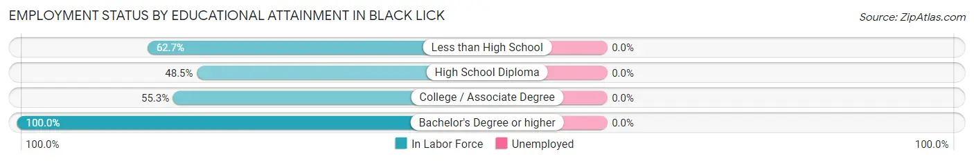 Employment Status by Educational Attainment in Black Lick