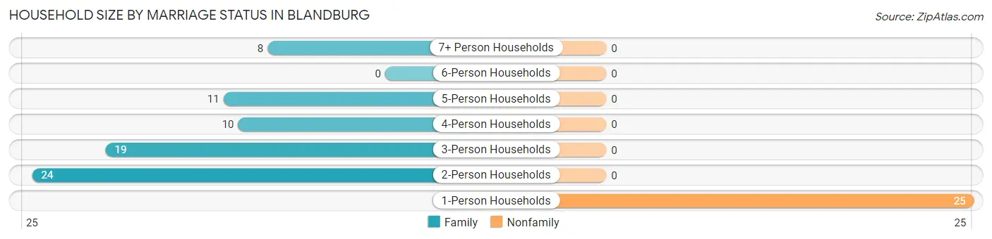 Household Size by Marriage Status in Blandburg