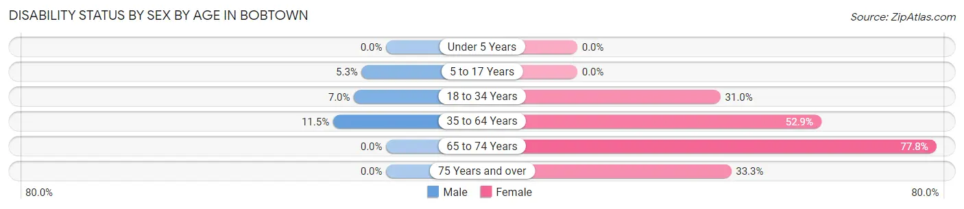 Disability Status by Sex by Age in Bobtown