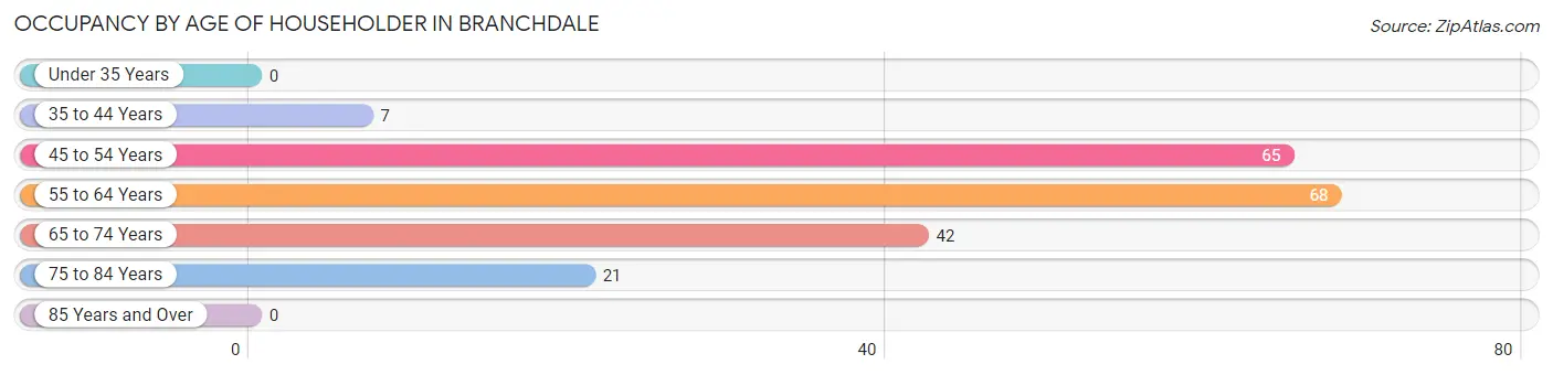 Occupancy by Age of Householder in Branchdale