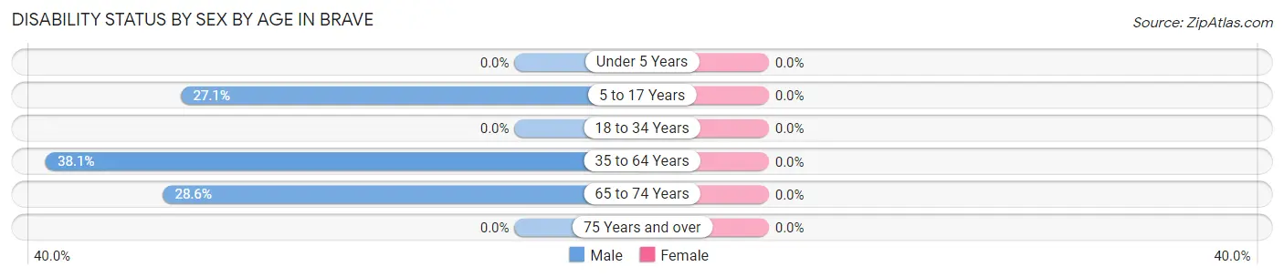 Disability Status by Sex by Age in Brave