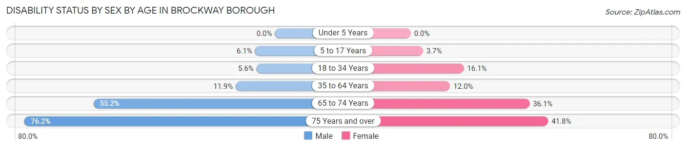 Disability Status by Sex by Age in Brockway borough