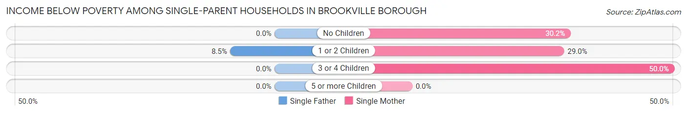 Income Below Poverty Among Single-Parent Households in Brookville borough