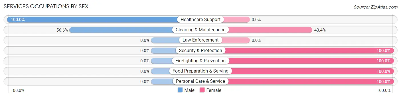 Services Occupations by Sex in Brownstown