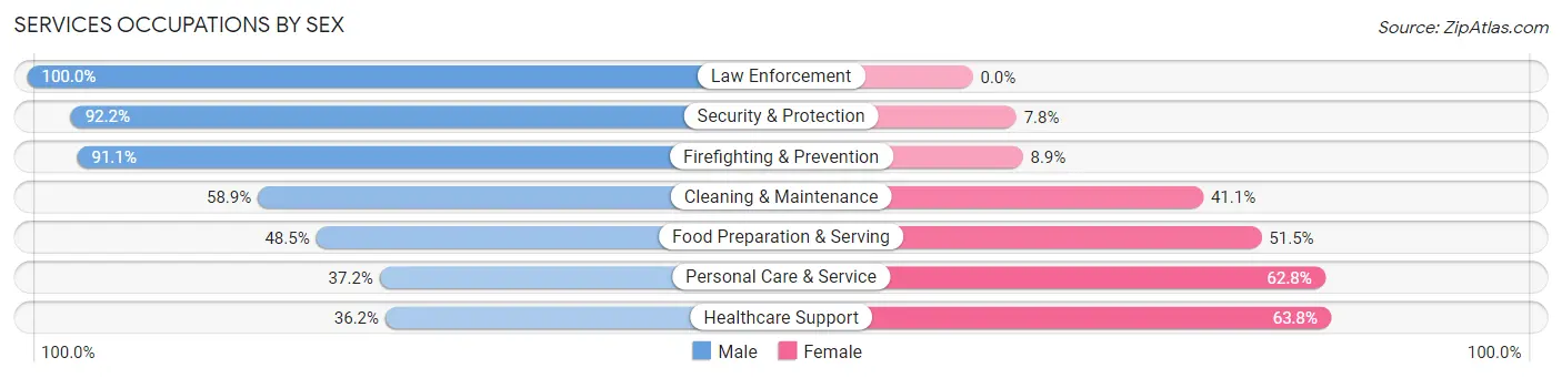 Services Occupations by Sex in Carlisle borough