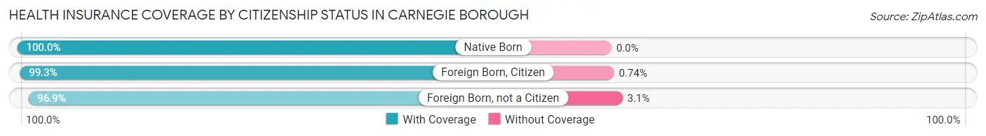 Health Insurance Coverage by Citizenship Status in Carnegie borough