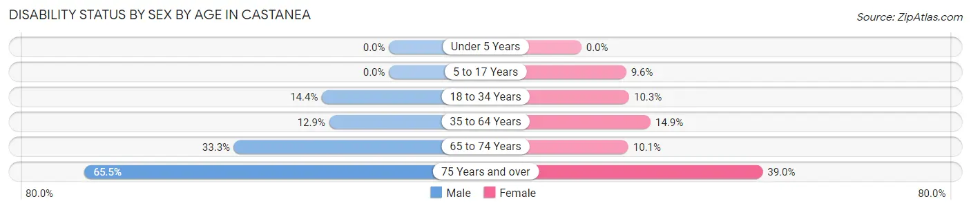 Disability Status by Sex by Age in Castanea