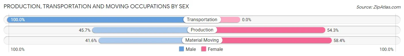 Production, Transportation and Moving Occupations by Sex in Charleroi borough