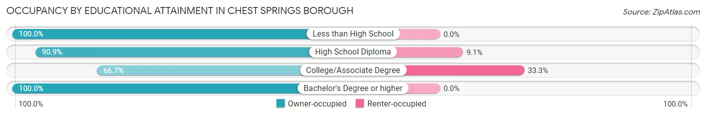 Occupancy by Educational Attainment in Chest Springs borough