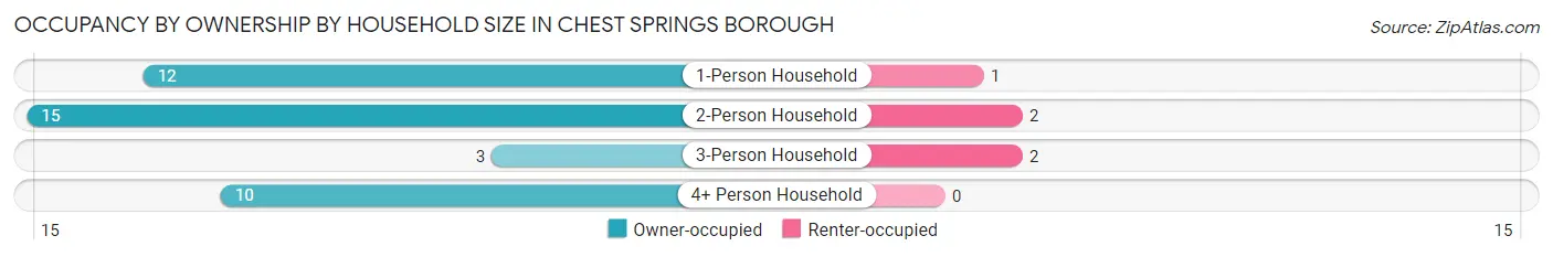 Occupancy by Ownership by Household Size in Chest Springs borough