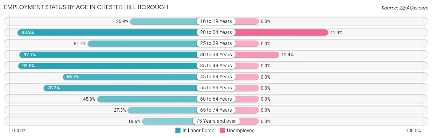 Employment Status by Age in Chester Hill borough