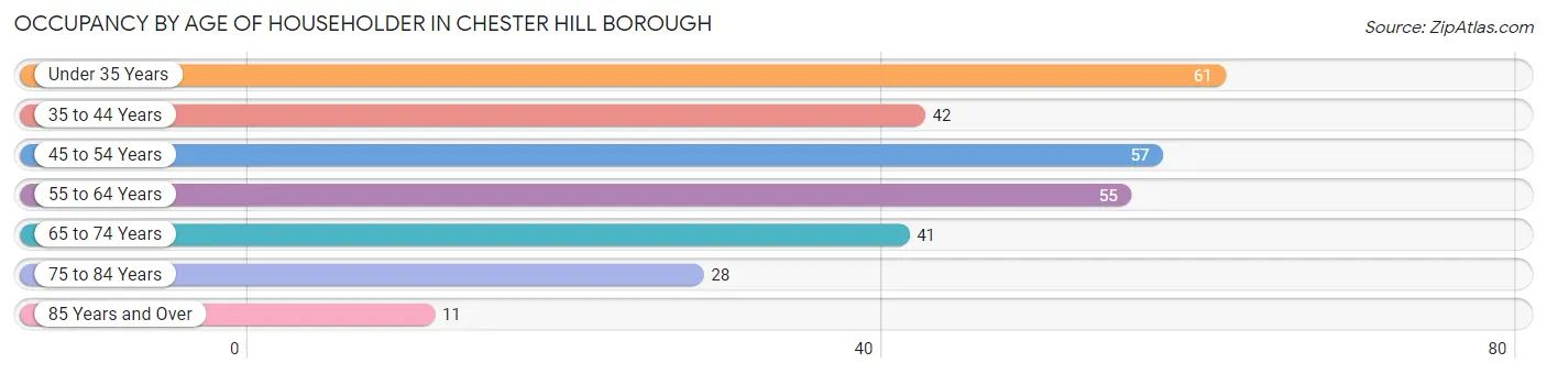 Occupancy by Age of Householder in Chester Hill borough
