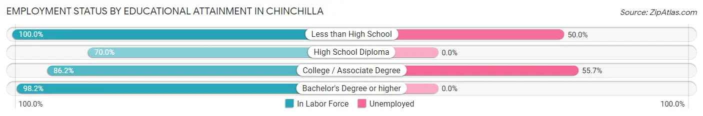 Employment Status by Educational Attainment in Chinchilla
