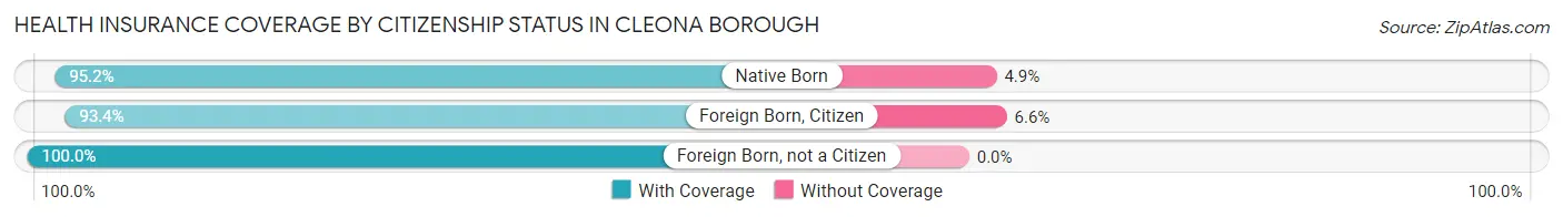 Health Insurance Coverage by Citizenship Status in Cleona borough