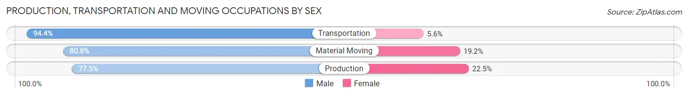 Production, Transportation and Moving Occupations by Sex in Cochranton borough