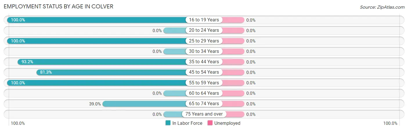 Employment Status by Age in Colver