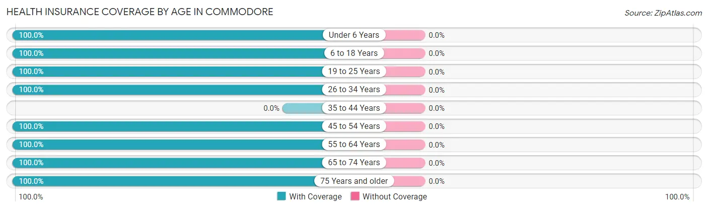 Health Insurance Coverage by Age in Commodore