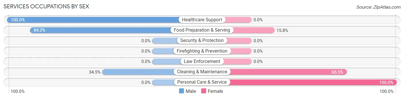Services Occupations by Sex in Conestoga