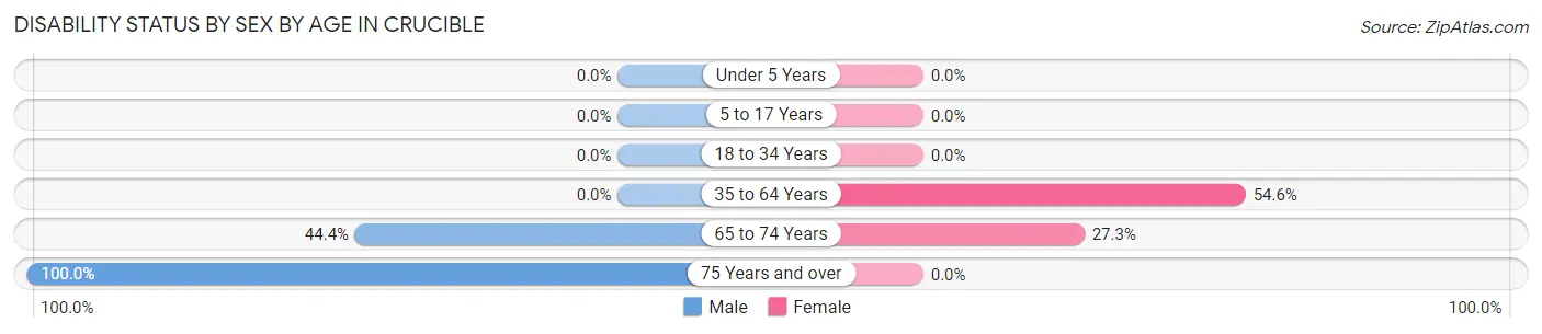 Disability Status by Sex by Age in Crucible