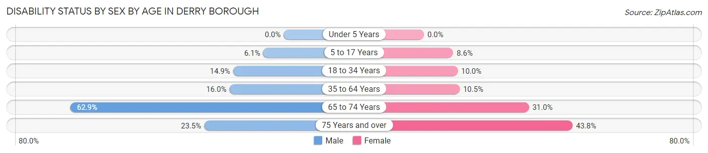 Disability Status by Sex by Age in Derry borough