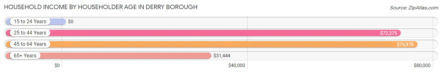 Household Income by Householder Age in Derry borough