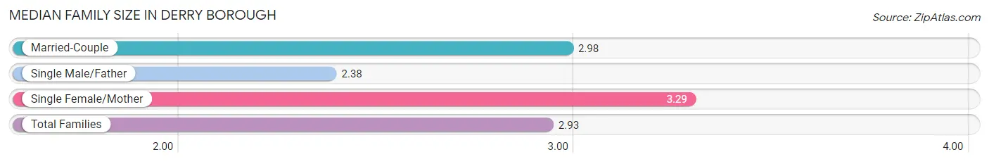 Median Family Size in Derry borough