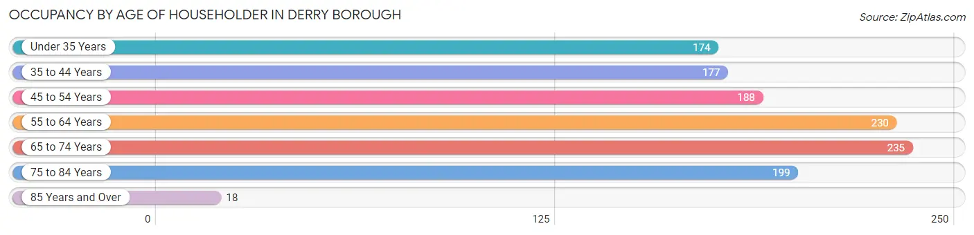 Occupancy by Age of Householder in Derry borough