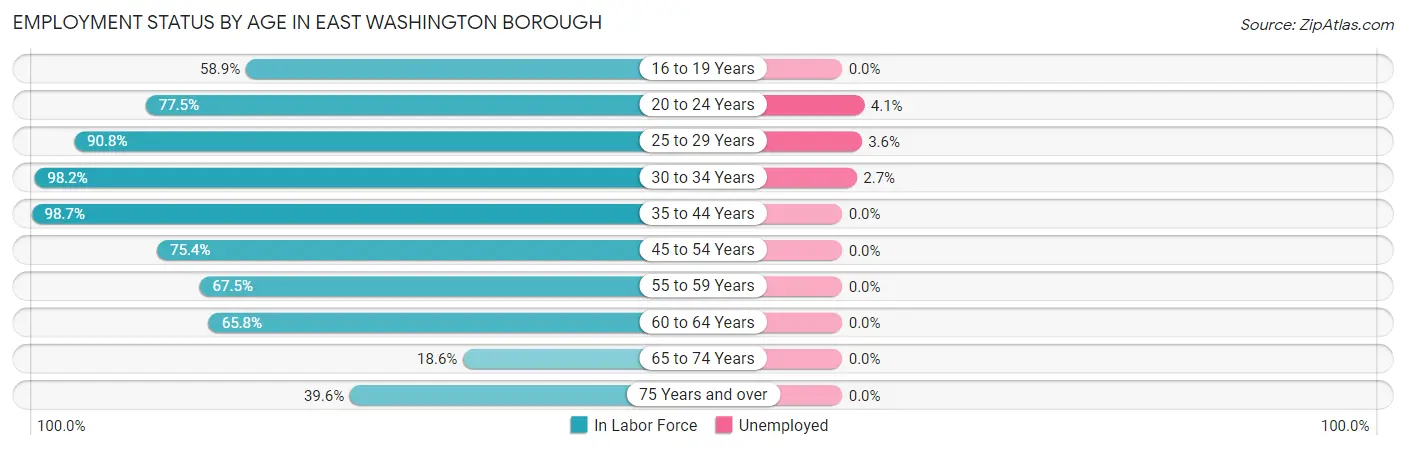 Employment Status by Age in East Washington borough