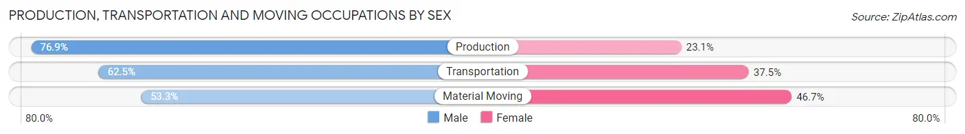 Production, Transportation and Moving Occupations by Sex in Emporium borough
