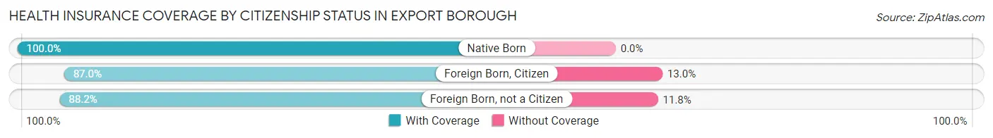 Health Insurance Coverage by Citizenship Status in Export borough