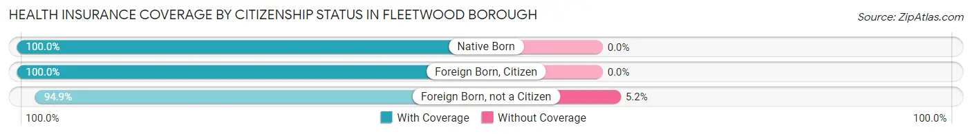 Health Insurance Coverage by Citizenship Status in Fleetwood borough