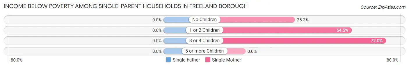 Income Below Poverty Among Single-Parent Households in Freeland borough