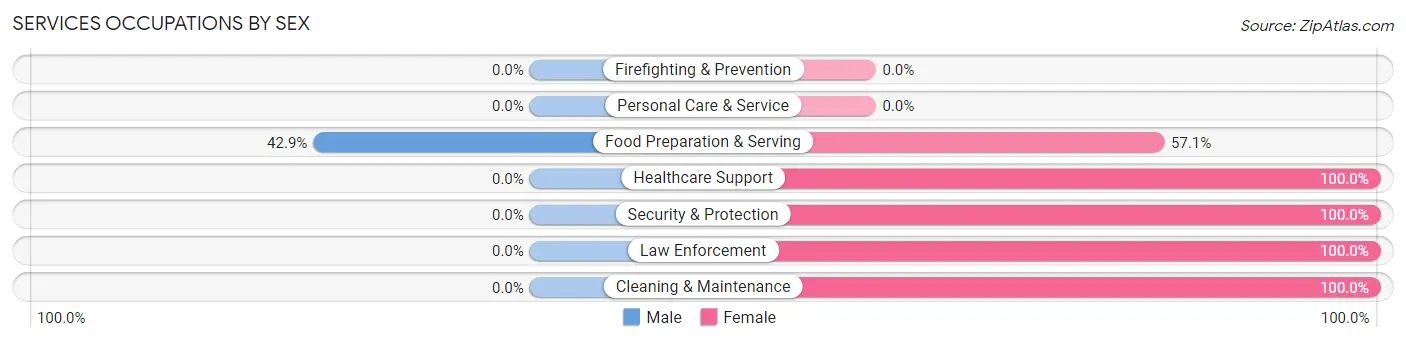 Services Occupations by Sex in Friedens