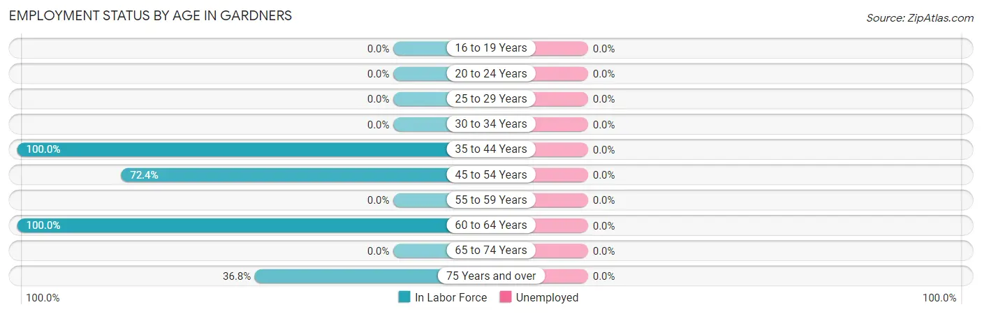 Employment Status by Age in Gardners