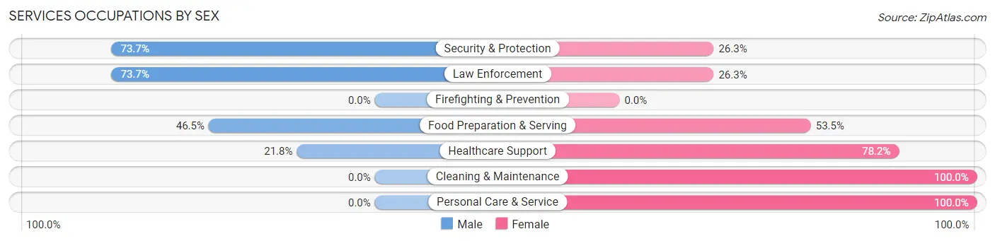 Services Occupations by Sex in Girard borough