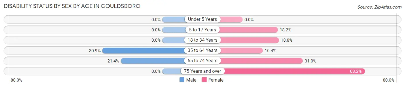 Disability Status by Sex by Age in Gouldsboro