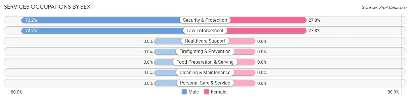 Services Occupations by Sex in Heilwood