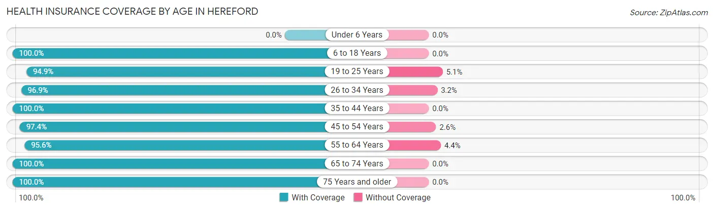 Health Insurance Coverage by Age in Hereford