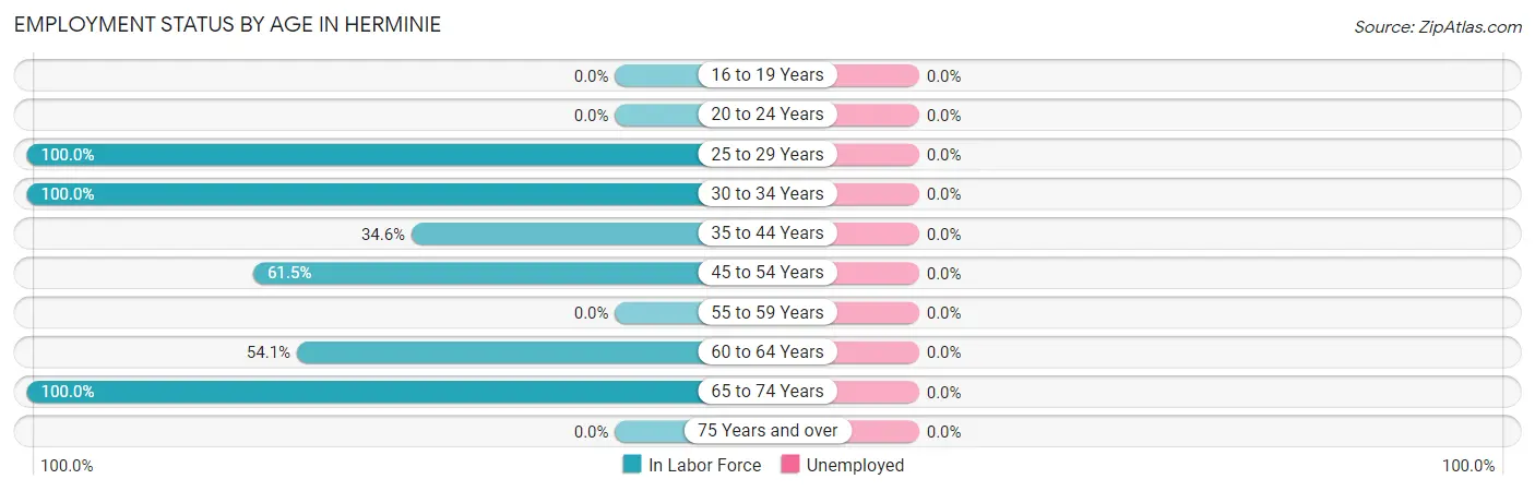 Employment Status by Age in Herminie