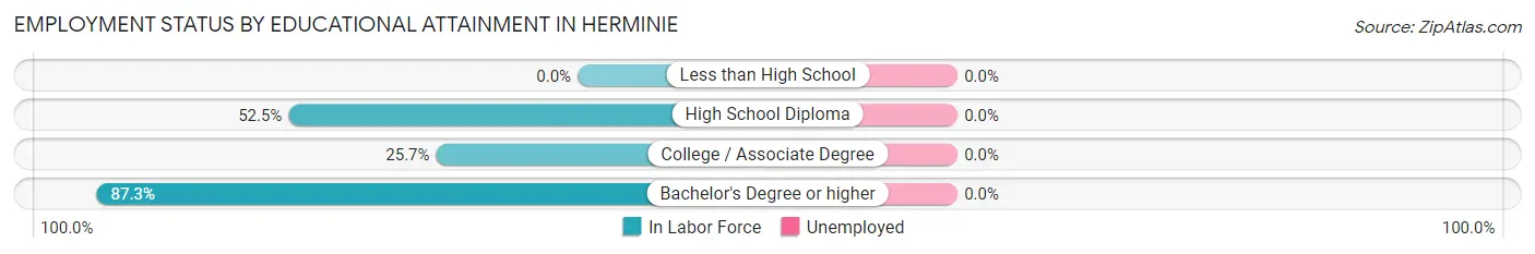 Employment Status by Educational Attainment in Herminie