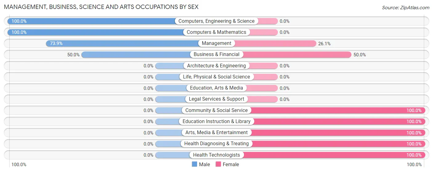 Management, Business, Science and Arts Occupations by Sex in Herndon borough