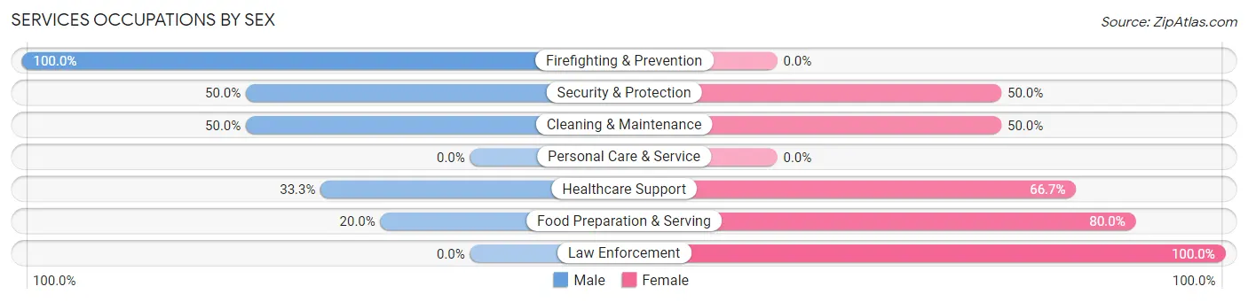 Services Occupations by Sex in Herndon borough