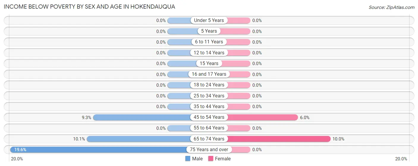 Income Below Poverty by Sex and Age in Hokendauqua