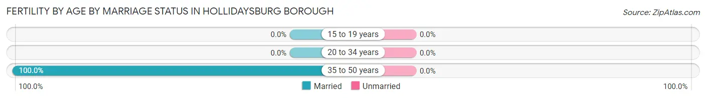 Female Fertility by Age by Marriage Status in Hollidaysburg borough