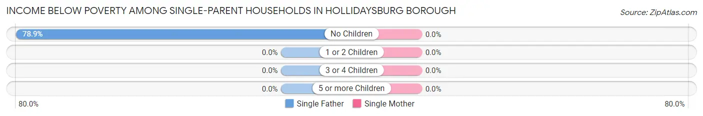 Income Below Poverty Among Single-Parent Households in Hollidaysburg borough